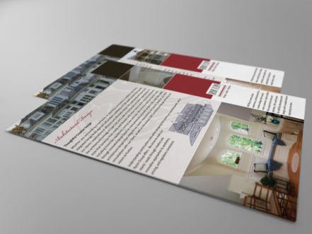 marketing flyer design for fine home builder and architect
