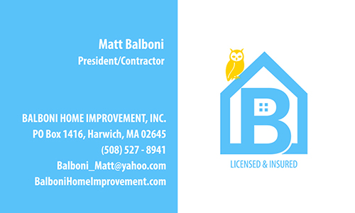 business card design for Balboni home improvements