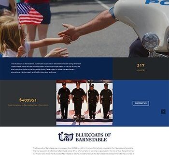 new website design for non-profit Bluecoats of Barnstable