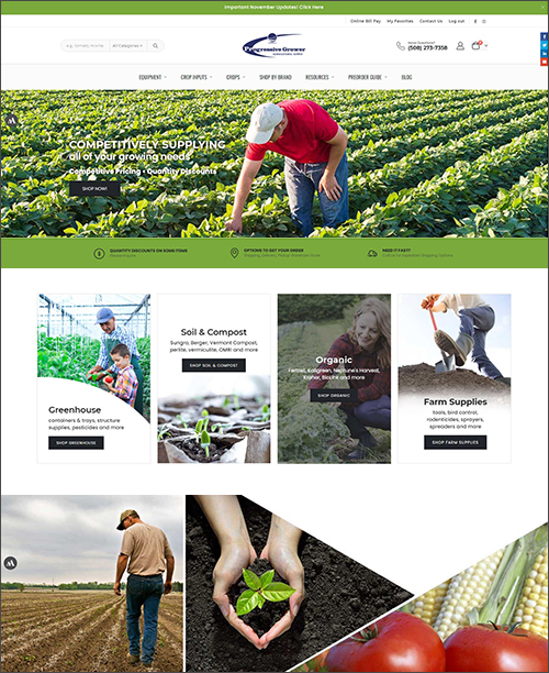 ecommerce website - agriculture supply store Progressive Grower