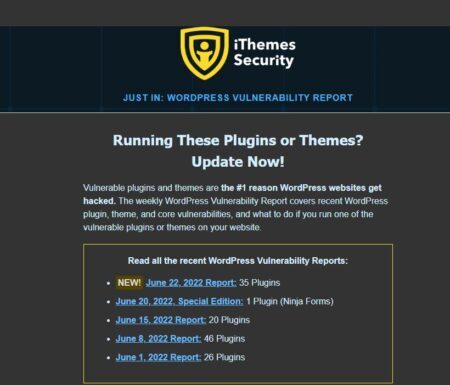 ithemes security wordpress vulnerabilities report